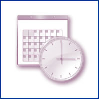 Graphic Image of Calendar and Clock