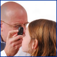 Graphic Image of Dr checking patient eyes